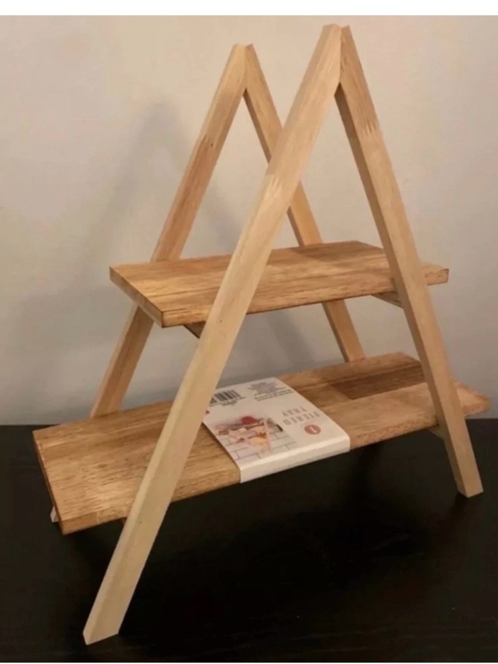 Target Bullseye 2 Shelf Tiered Tray, Wood Shelf, A Frame 12” x 12” NEW